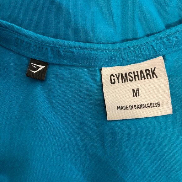 Gymshark Tank Top Women's M Dark Teal Blue Embroidered White Sleeveless - Picture 11 of 11